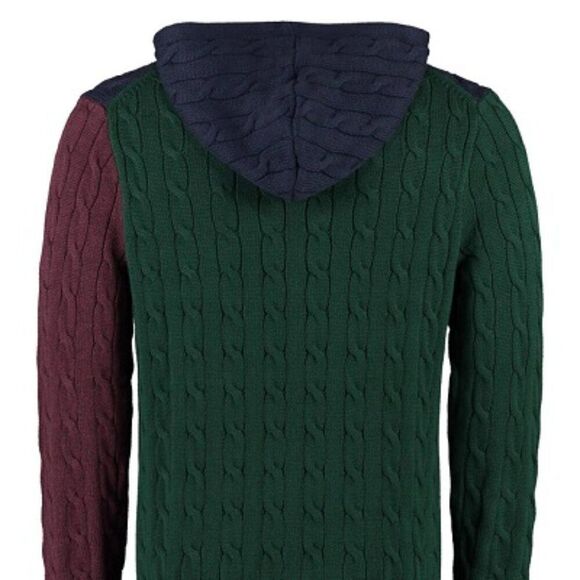 Polo Ralph Lauren color block Popover Hoodie Hunter Navy Combo Size Medium NWT - Picture 6 of 8